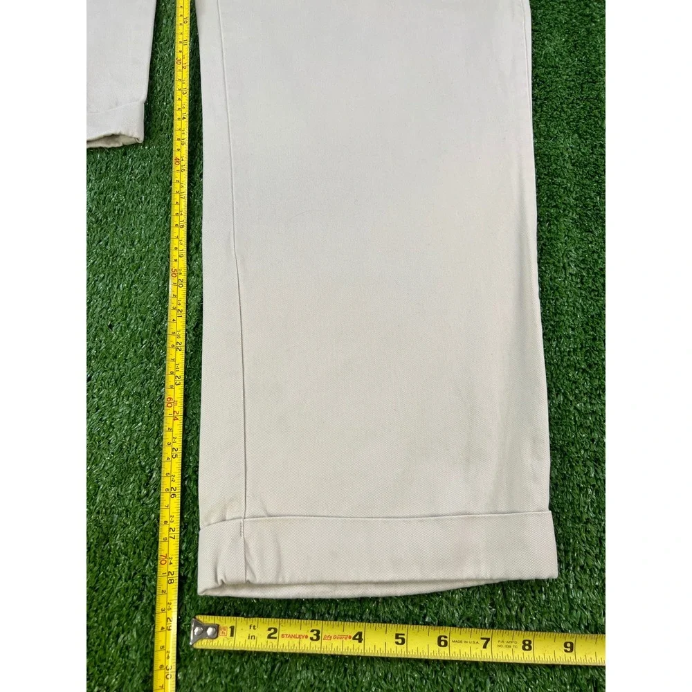 Polo Ralph Lauren Hammond Pant Mens 36x29 Khaki Tan Double Pleated Cotton Chinos